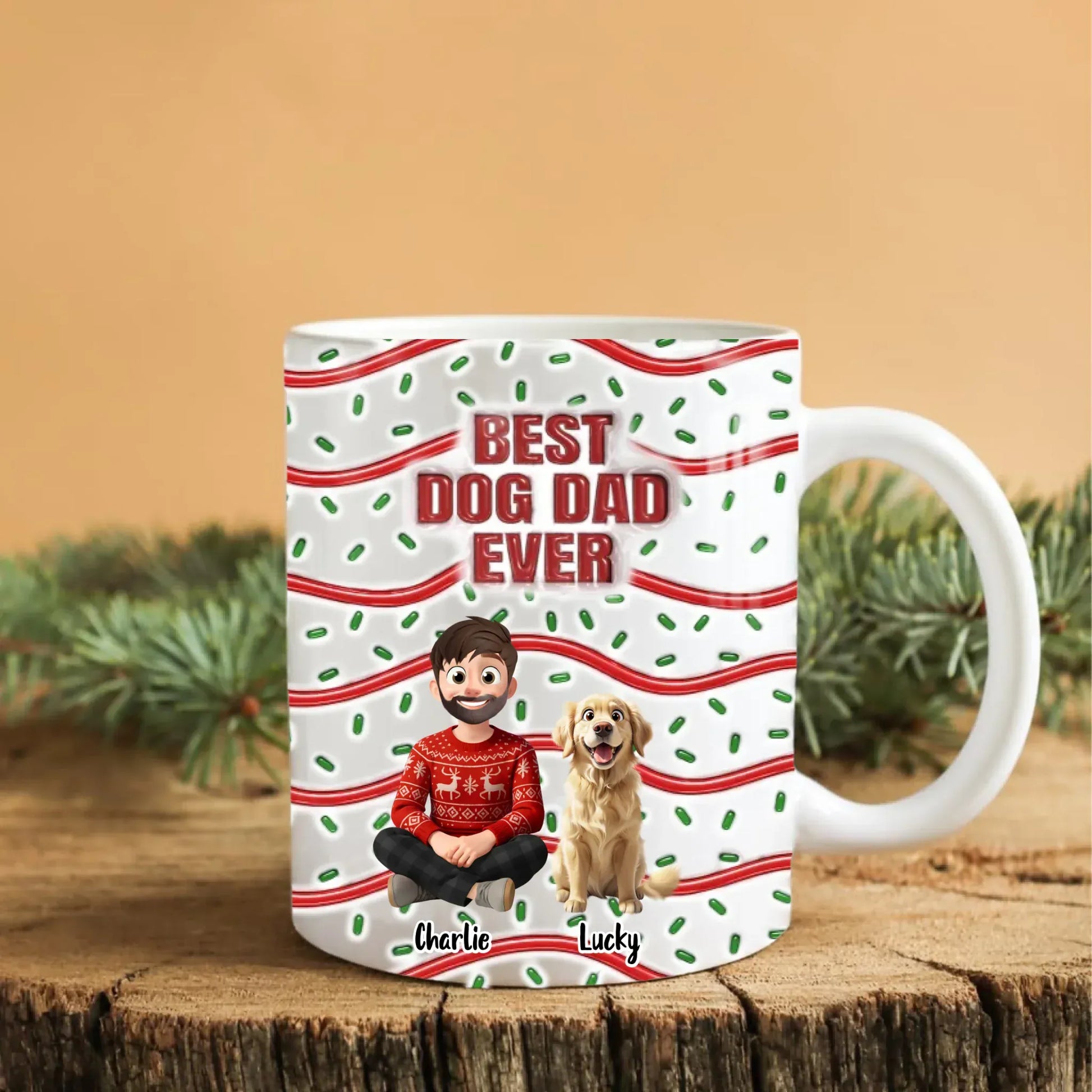 Personalized Mugs Dogs Are Not Dad Whole Life, But They Make Dad Lives Whole - Personalized Dog Lovers Custom Ceramic Mug