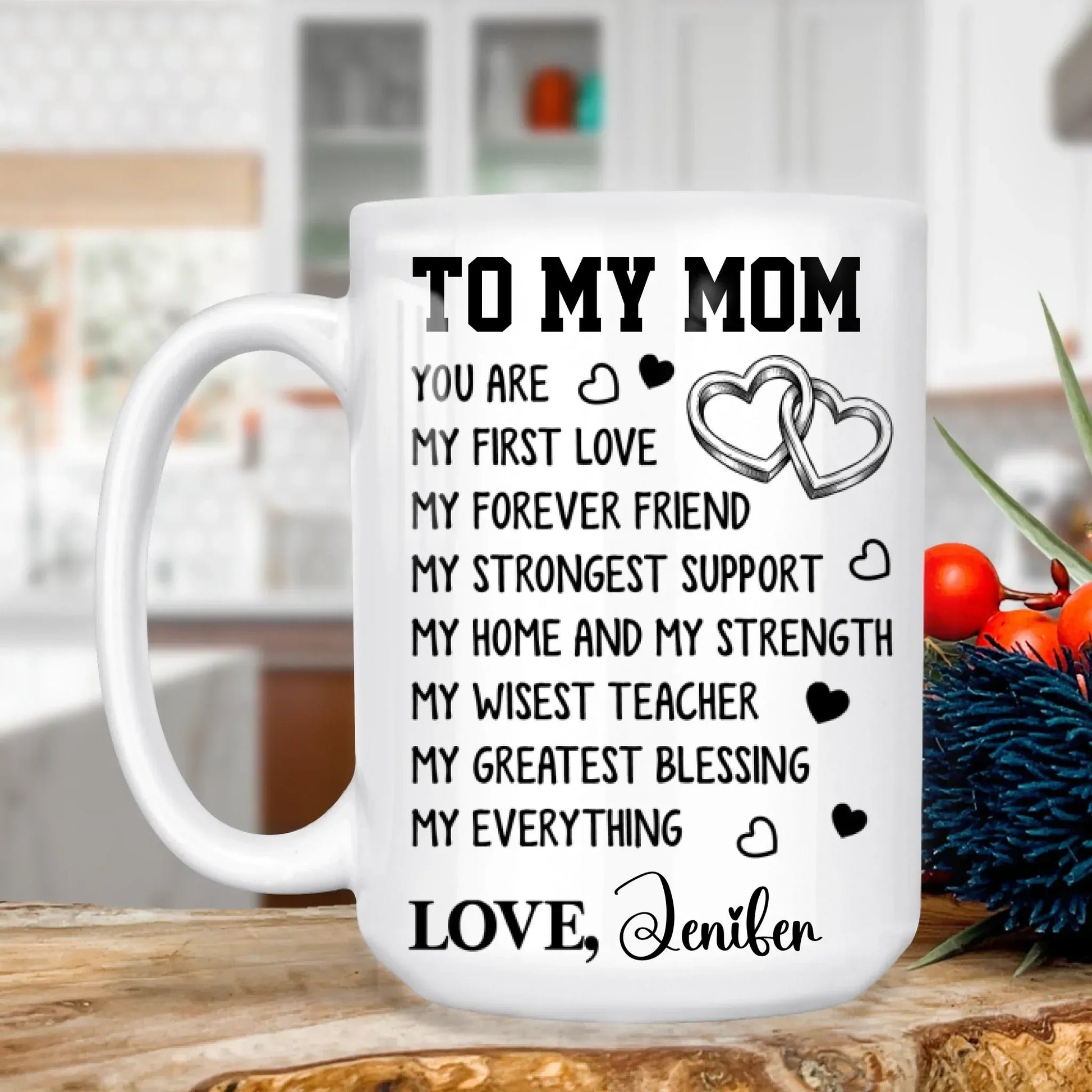 MUG - TD / WHITE / 15oz To My Mom, You Are My Everything - Personalized Family Custom Ceramic Mug