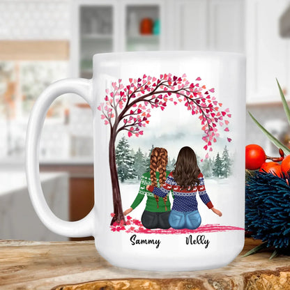 Personalized Mugs MUG - TD / WHITE / 15oz Life Is Better With Friends - Personalized Besties Custom Ceramic Mug