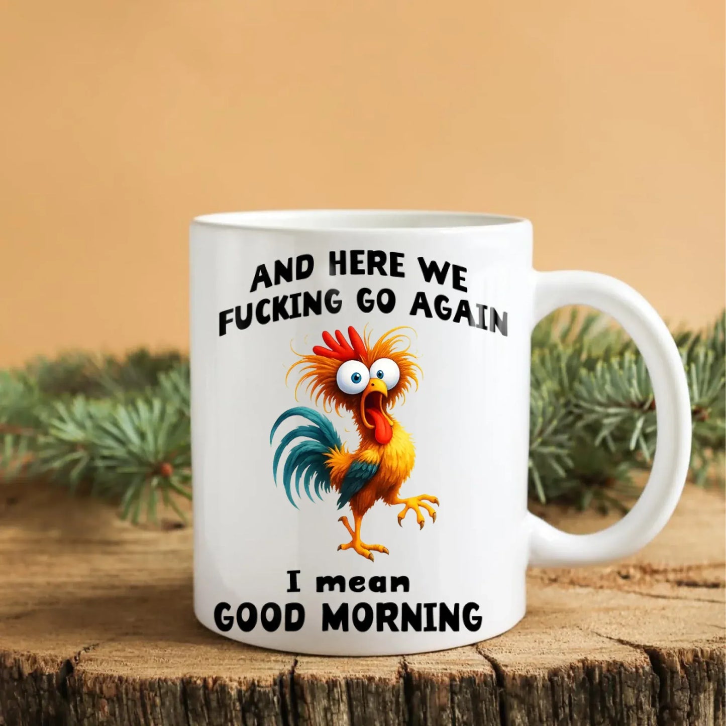 Personalized Mugs And Here We F*cking Go Again - Personalized Pet Lovers Custom Ceramic Mug