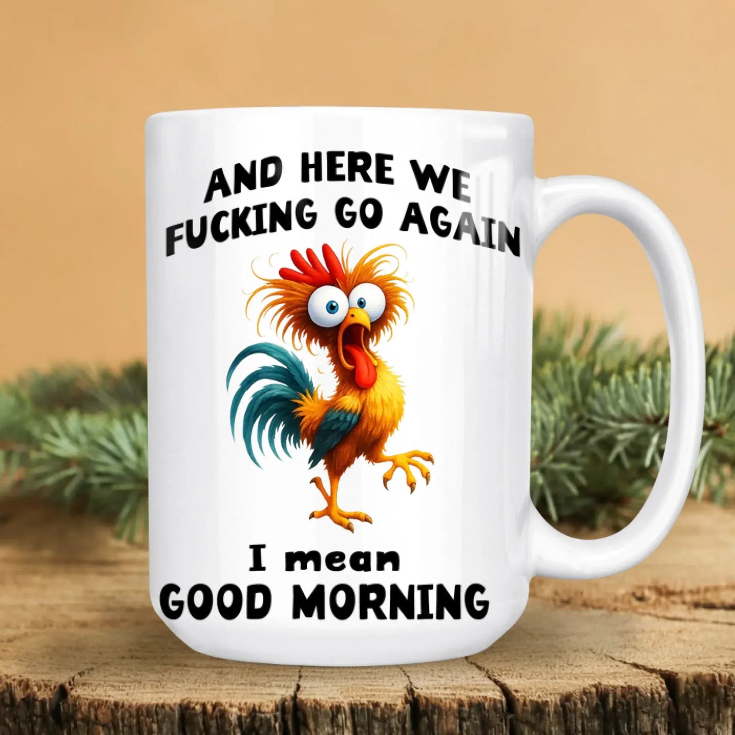 Personalized Mugs And Here We F*cking Go Again - Personalized Pet Lovers Custom Ceramic Mug
