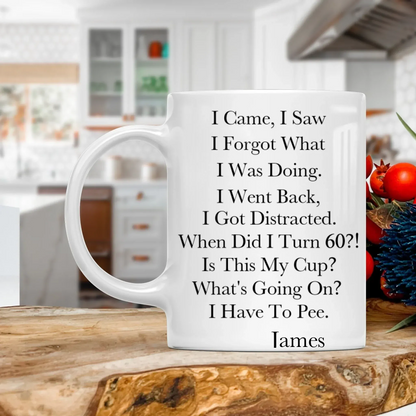 Personalized Mugs MUG - TD / WHITE / 11oz I Came, I Saw, I Forgot What I Was Doing - Personalized Custom Ceramic Mug