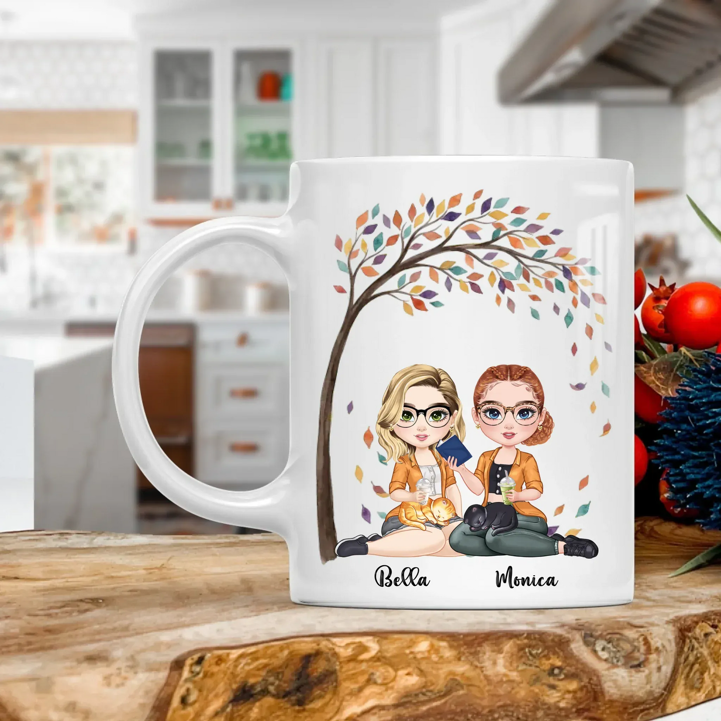 MUG - TD / WHITE / 11oz We Stay Ghost Friends And Walk Through Walls - Personalized Besties Custom Ceramic Mug