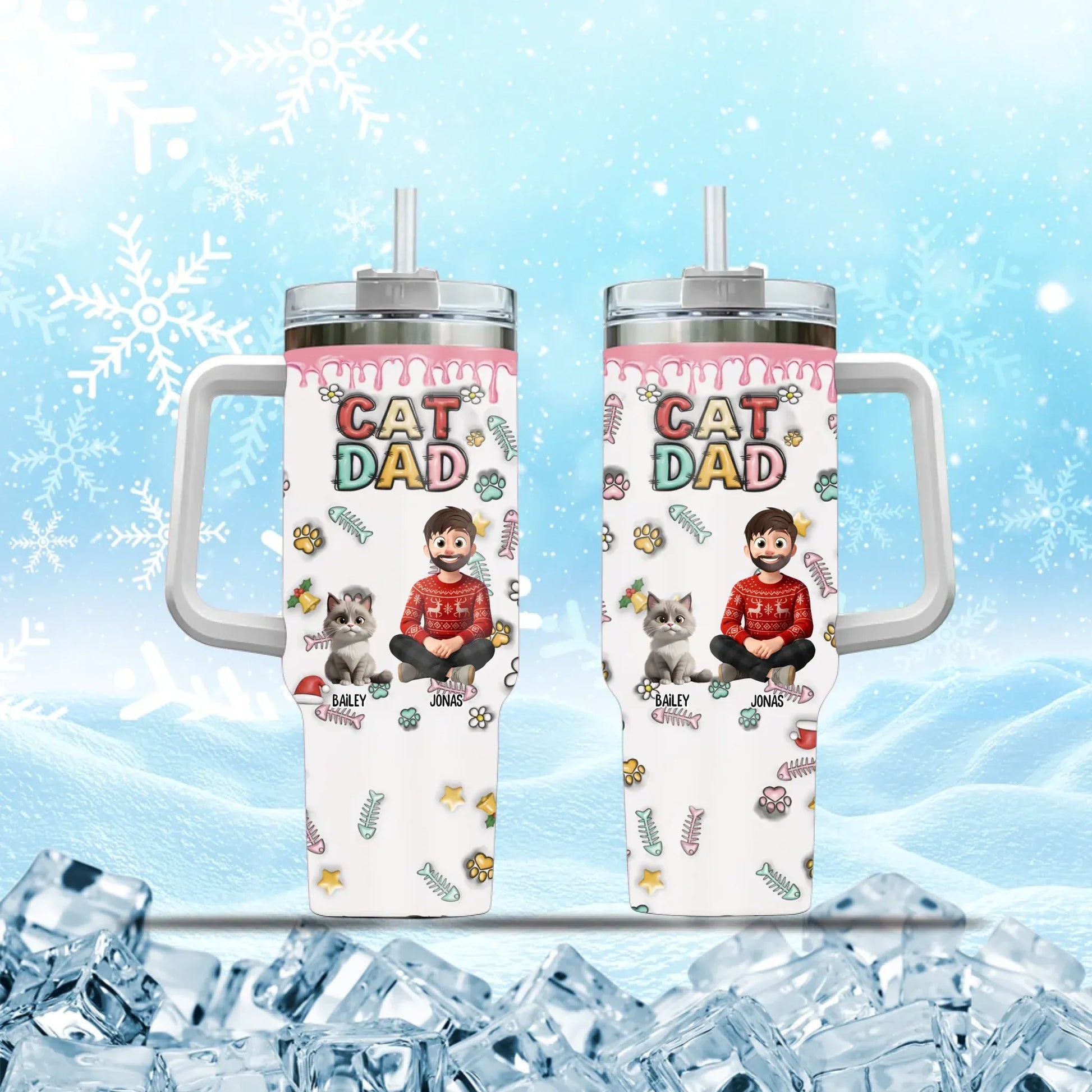 Personalized Tumblers TUMBLER - TD / WHITE / 40oz I Work Hard So My Cat Can Have A Better Life - Personalized Cat Lovers Custom Tumbler