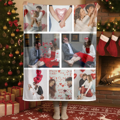 Blanket - TD / White / 30x40in / 76x101cm To Love At All Is To Be Vulnerable - Personalized Couple Multi Photos Custom Blanket