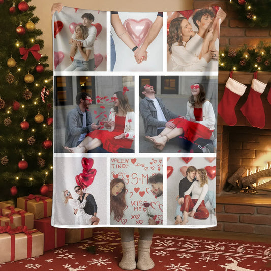 Blanket - TD / White / 30x40in / 76x101cm To Love At All Is To Be Vulnerable - Personalized Couple Multi Photos Custom Blanket