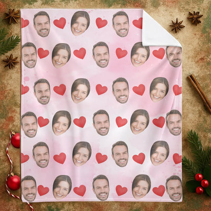 I Look At You, And I'm Home - Personalized Couple Multi Photos Custom Blanket