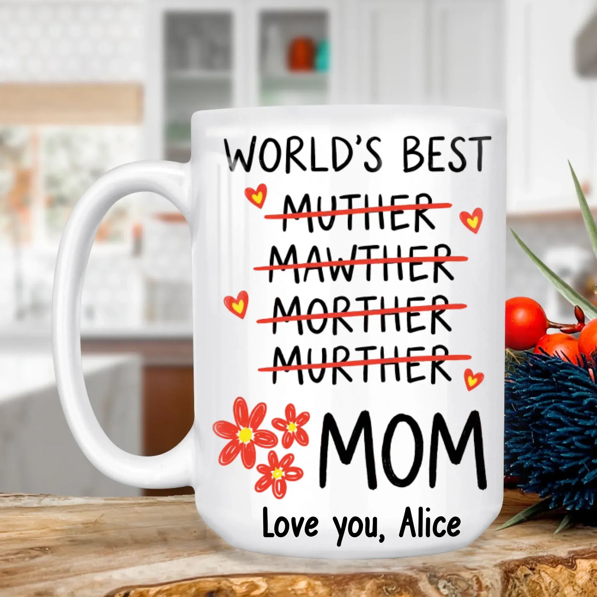 MUG - TD / WHITE / 15oz A Parent's Love Is Whole No Matter How Many Times Divided - Personalized Family Custom Ceramic Mug