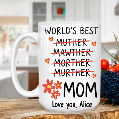 MUG - TD / WHITE / 15oz A Parent's Love Is Whole No Matter How Many Times Divided - Personalized Family Custom Ceramic Mug