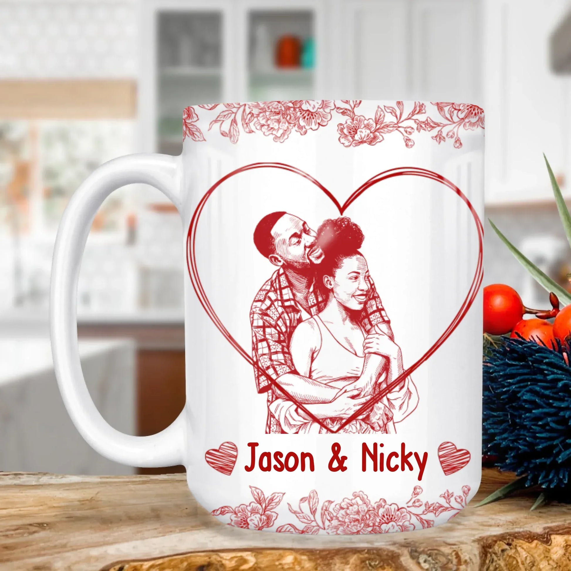 MUG - TD / WHITE / 15oz To Me, You Are Perfect - Personalized Couple Photo Custom Ceramic Mug