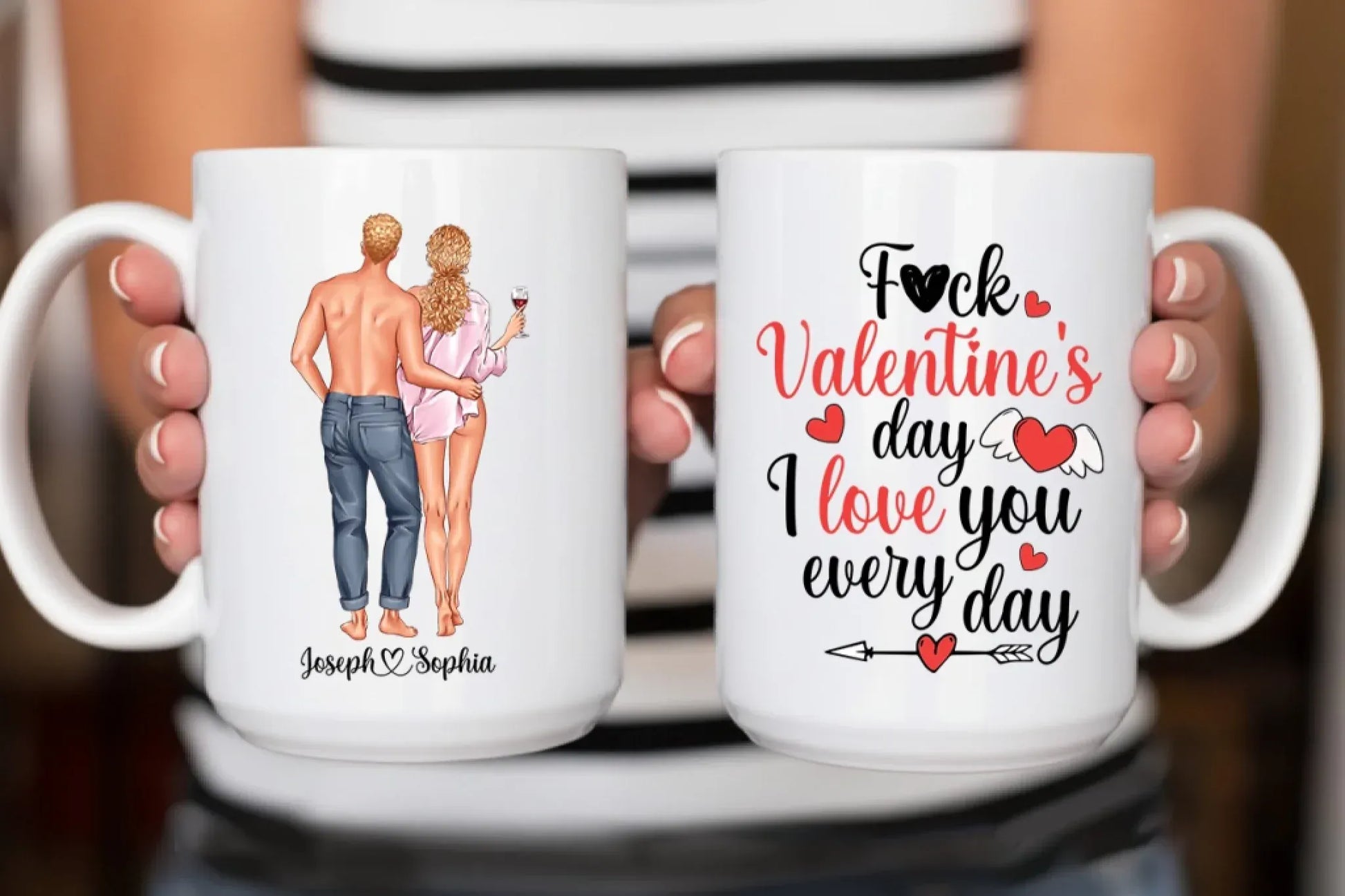 F*ck Valentine's Day, I Love You Everyday - Personalized Couple Custom Ceramic Mug