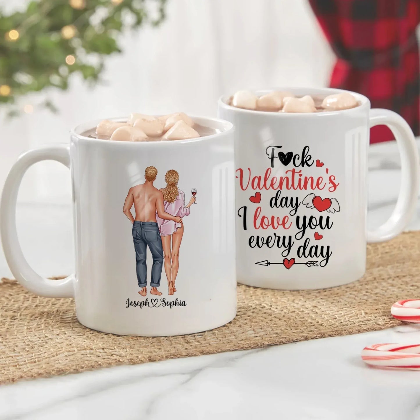 F*ck Valentine's Day, I Love You Everyday - Personalized Couple Custom Ceramic Mug