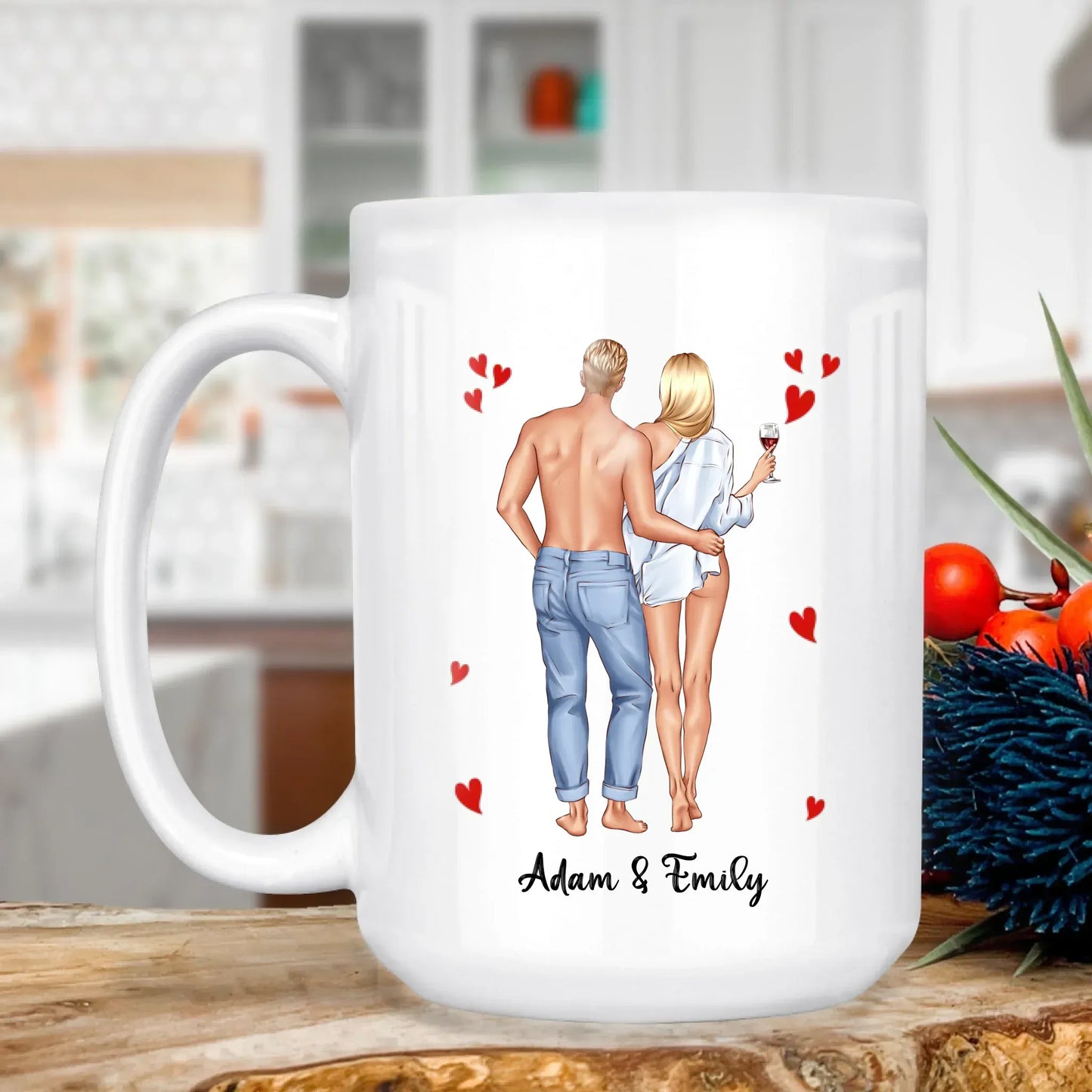 MUG - TD / WHITE / 15oz I Adore You And Love Every Part Of You - Personalized Couple Custom Ceramic Mug