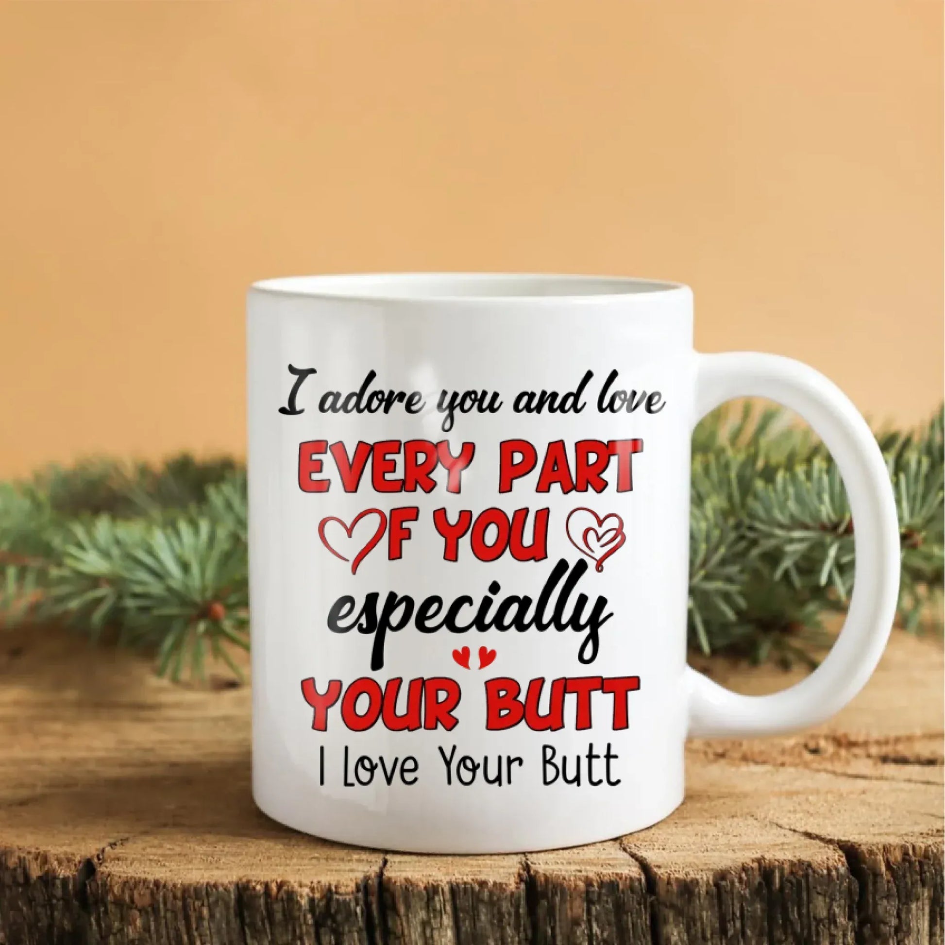 I Adore You And Love Every Part Of You - Personalized Couple Custom Ceramic Mug