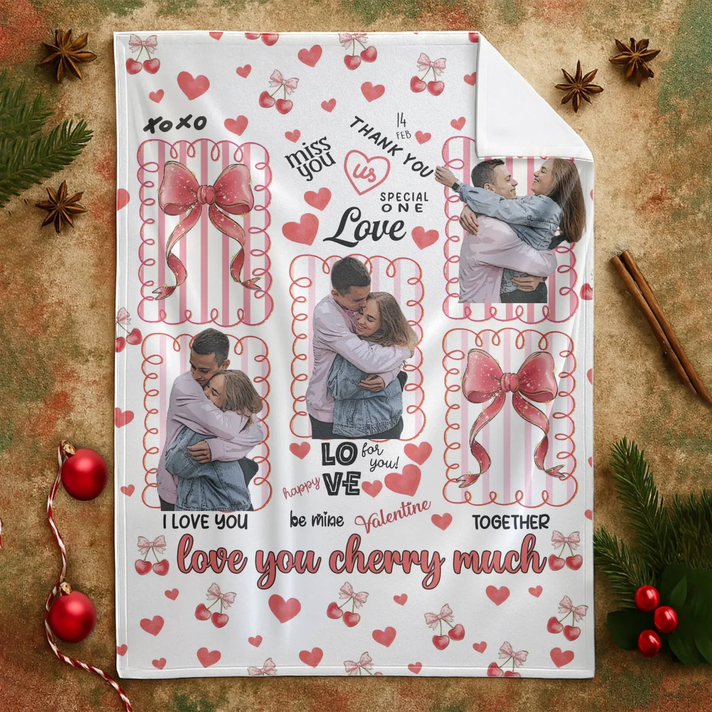 Personalized Blankets I Love You Cherry Much - Personalized Couple Custom Blanket