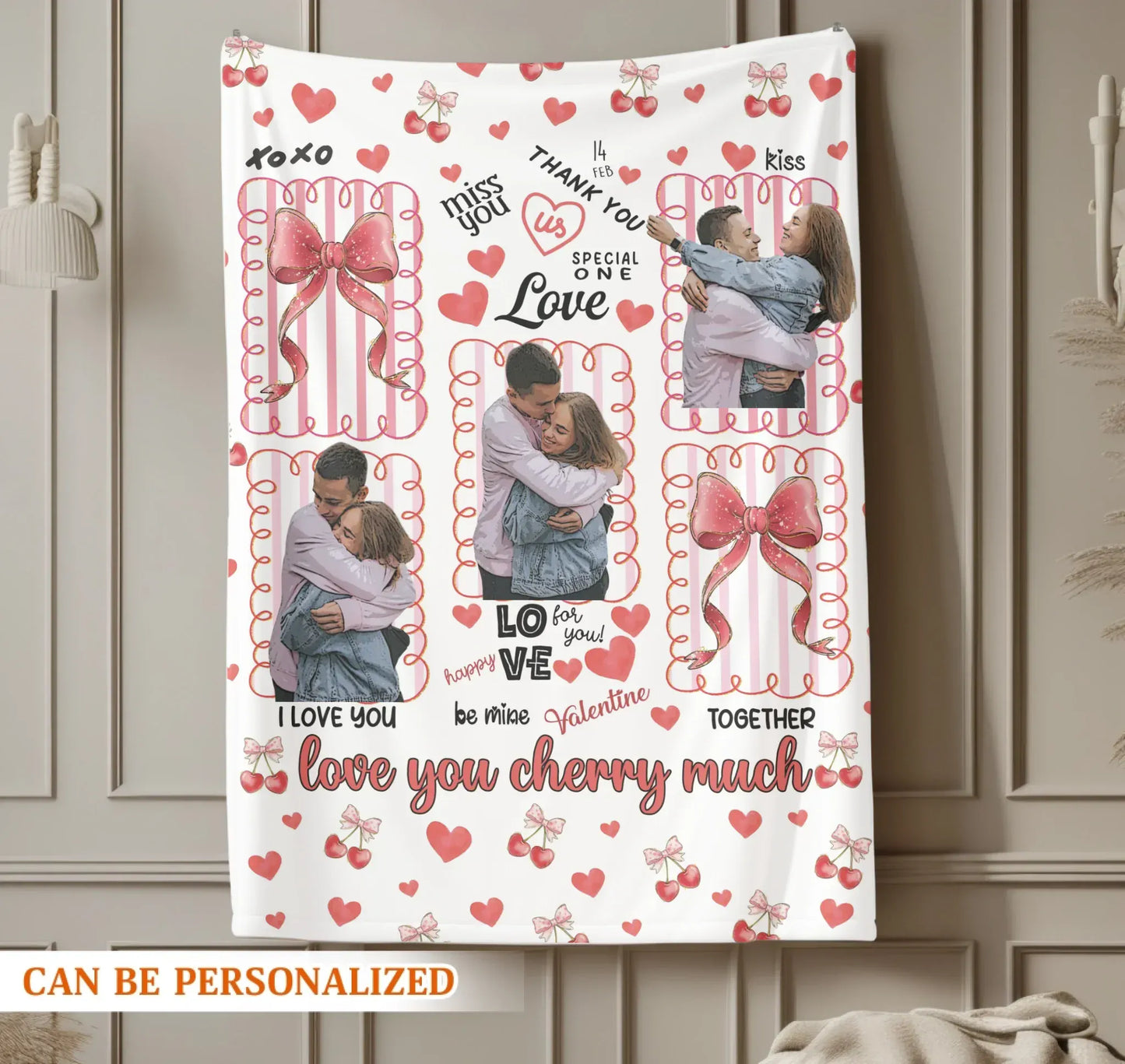 Personalized Blankets I Love You Cherry Much - Personalized Couple Custom Blanket