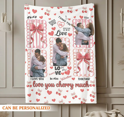 Personalized Blankets I Love You Cherry Much - Personalized Couple Custom Blanket