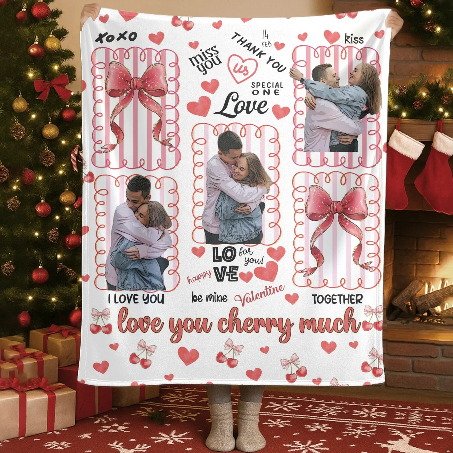 Personalized Blankets I Love You Cherry Much - Personalized Couple Custom Blanket