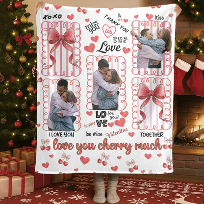 Personalized Blankets I Love You Cherry Much - Personalized Couple Custom Blanket