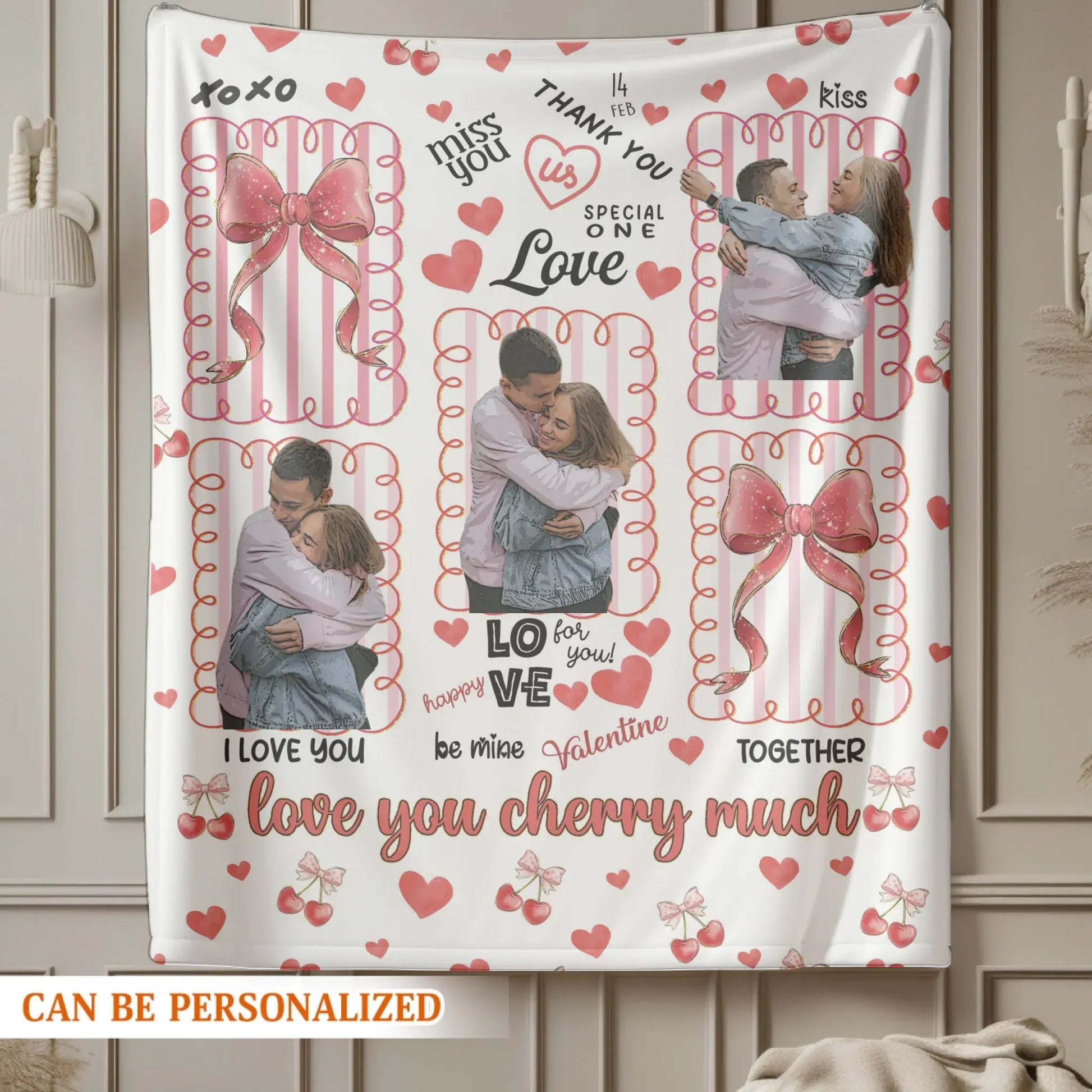 Personalized Blankets I Love You Cherry Much - Personalized Couple Custom Blanket