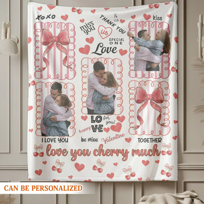 Personalized Blankets I Love You Cherry Much - Personalized Couple Custom Blanket