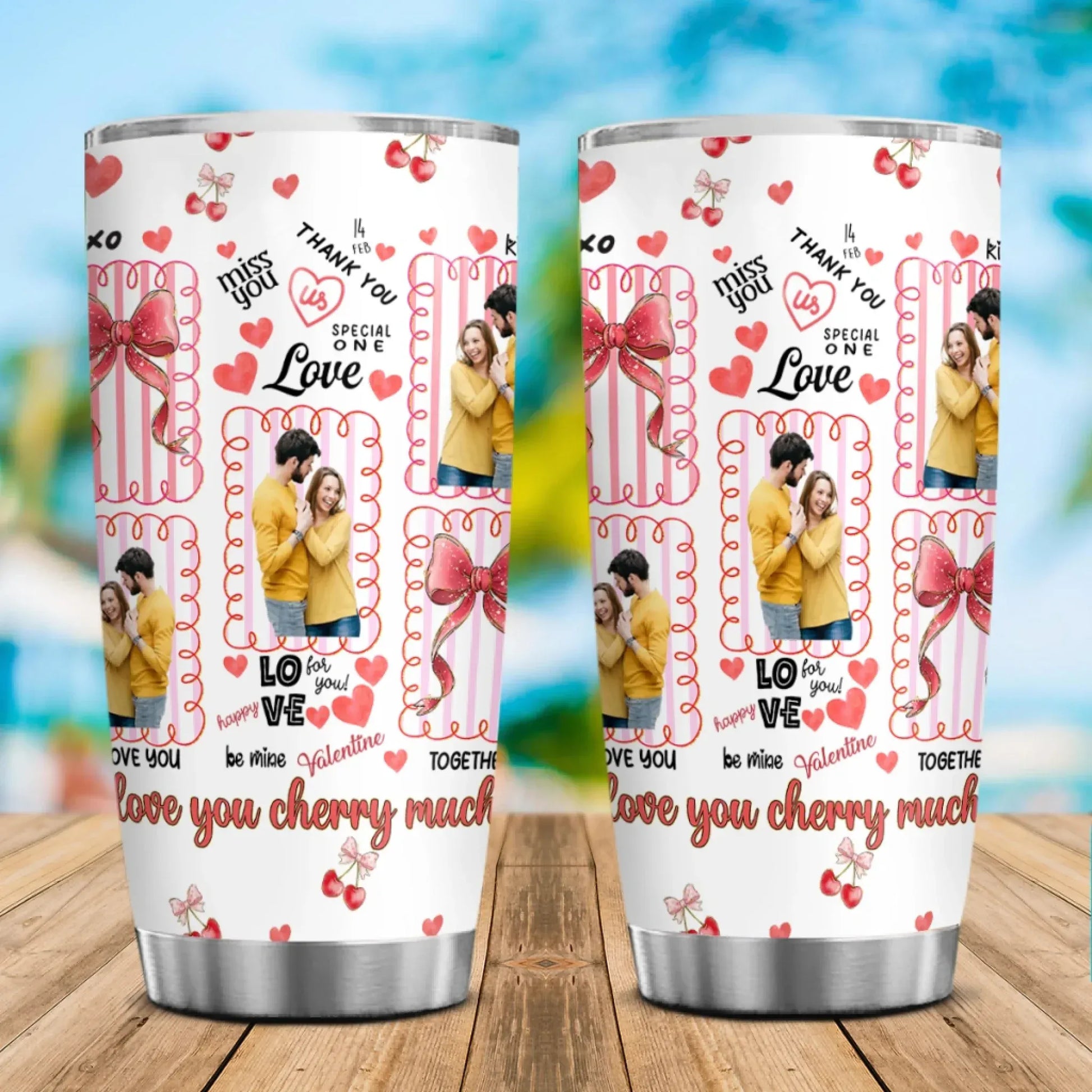 Personalized Tumblers I Love You Cherry Much - Personalized Couple Custom Tumbler