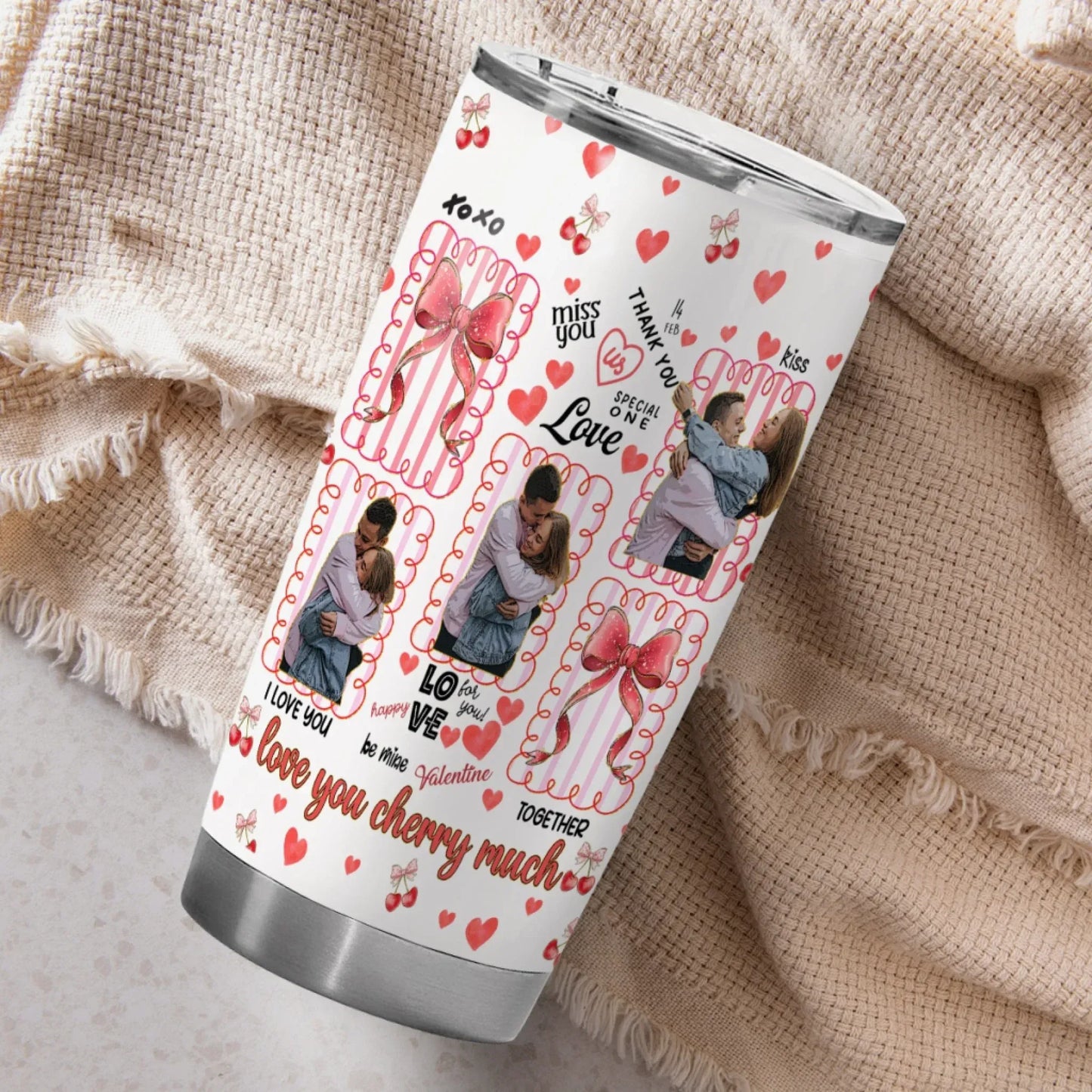 Personalized Tumblers I Love You Cherry Much - Personalized Couple Custom Tumbler