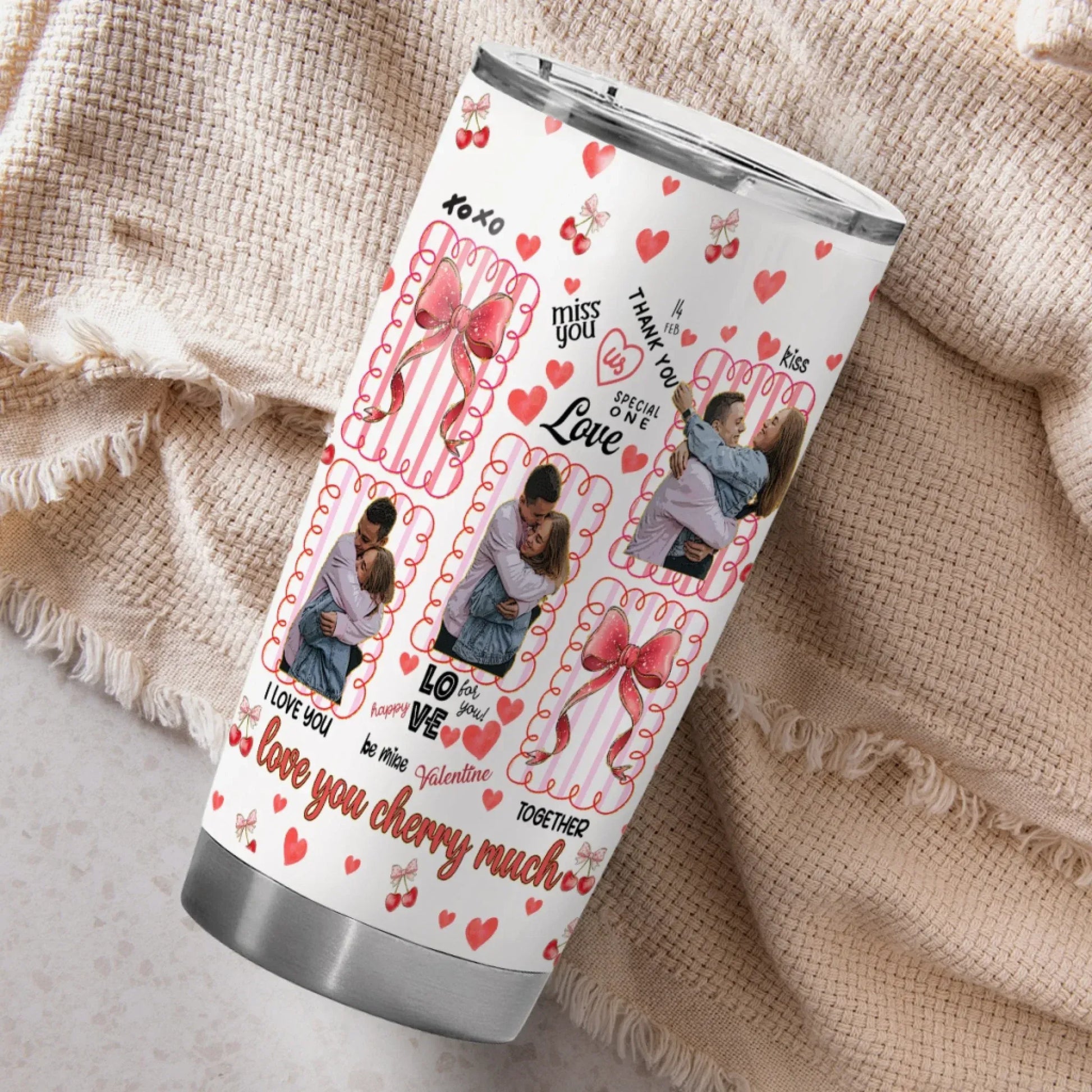 Personalized Tumblers I Love You Cherry Much - Personalized Couple Custom Tumbler