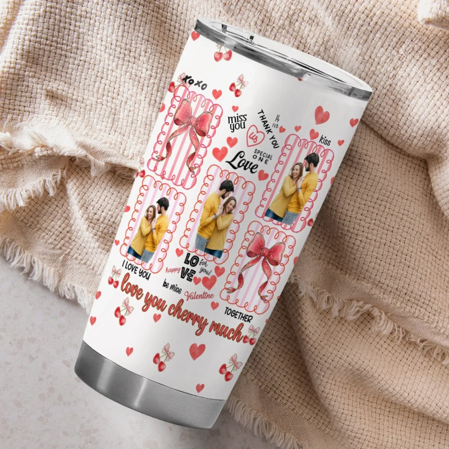 Personalized Tumblers I Love You Cherry Much - Personalized Couple Custom Tumbler