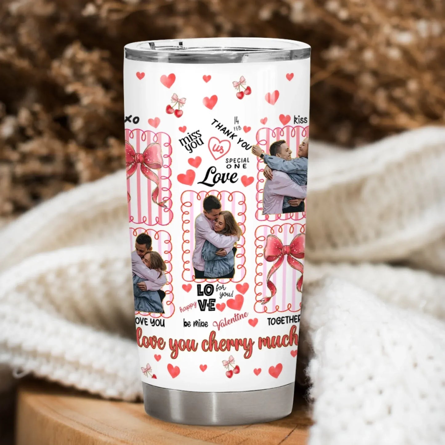 Personalized Tumblers I Love You Cherry Much - Personalized Couple Custom Tumbler
