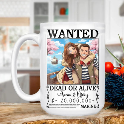 Personalized Mugs MUG - TD / WHITE / 15oz You And I, Lost In A Dreamy Animated World - Personalized Couple Photo Custom Ceramic Mug