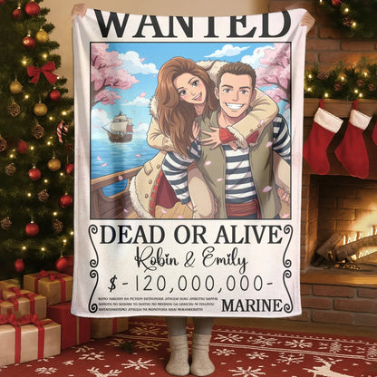 Personalized Blankets Blanket - TD / White / 30x40in / 76x101cm You And I, Lost In A Dreamy Animated World - Personalized Couple Photo Custom Blanket