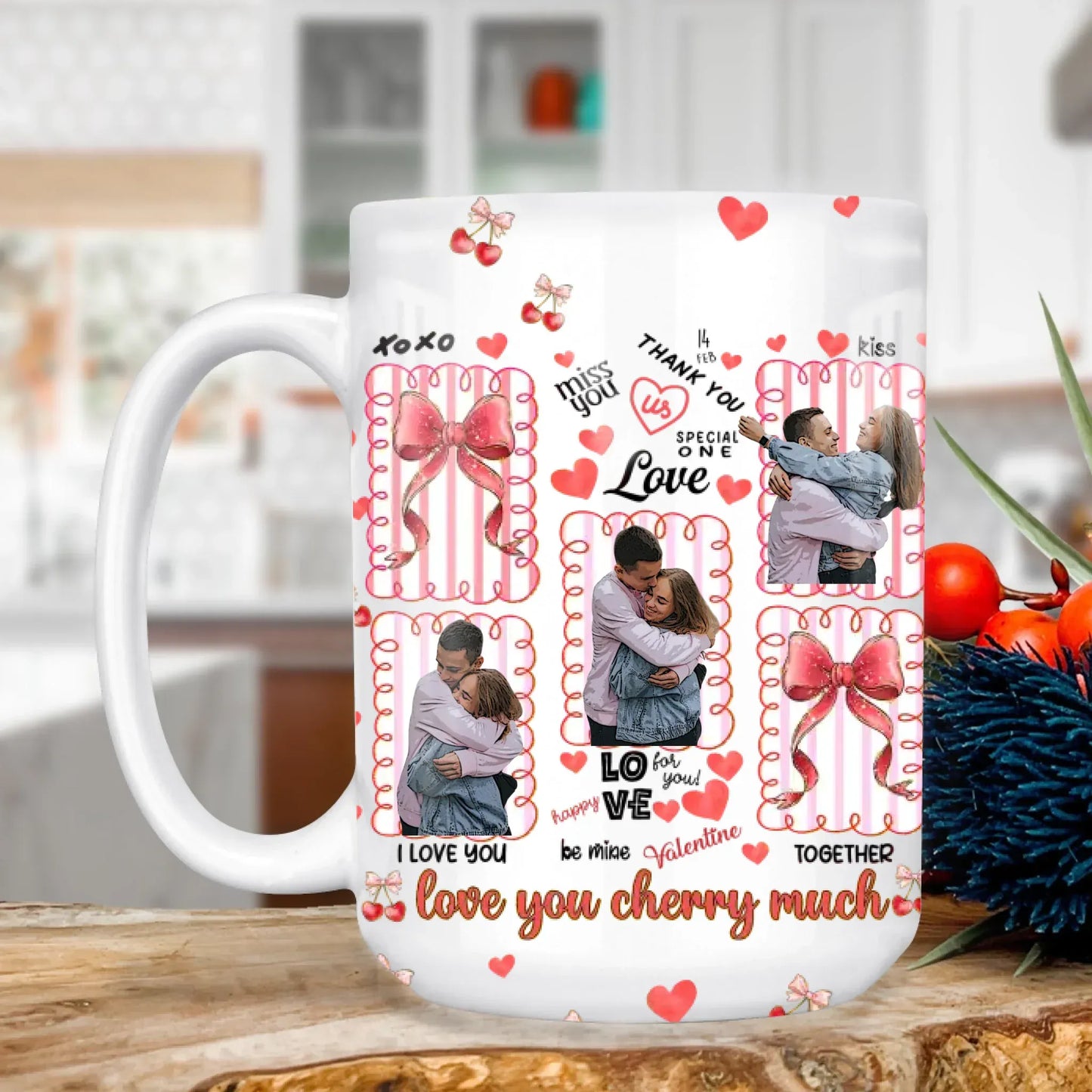 Personalized Mugs MUG - TD / WHITE / 15oz I Love You Cherry Much - Personalized Couple Custom Ceramic Mug