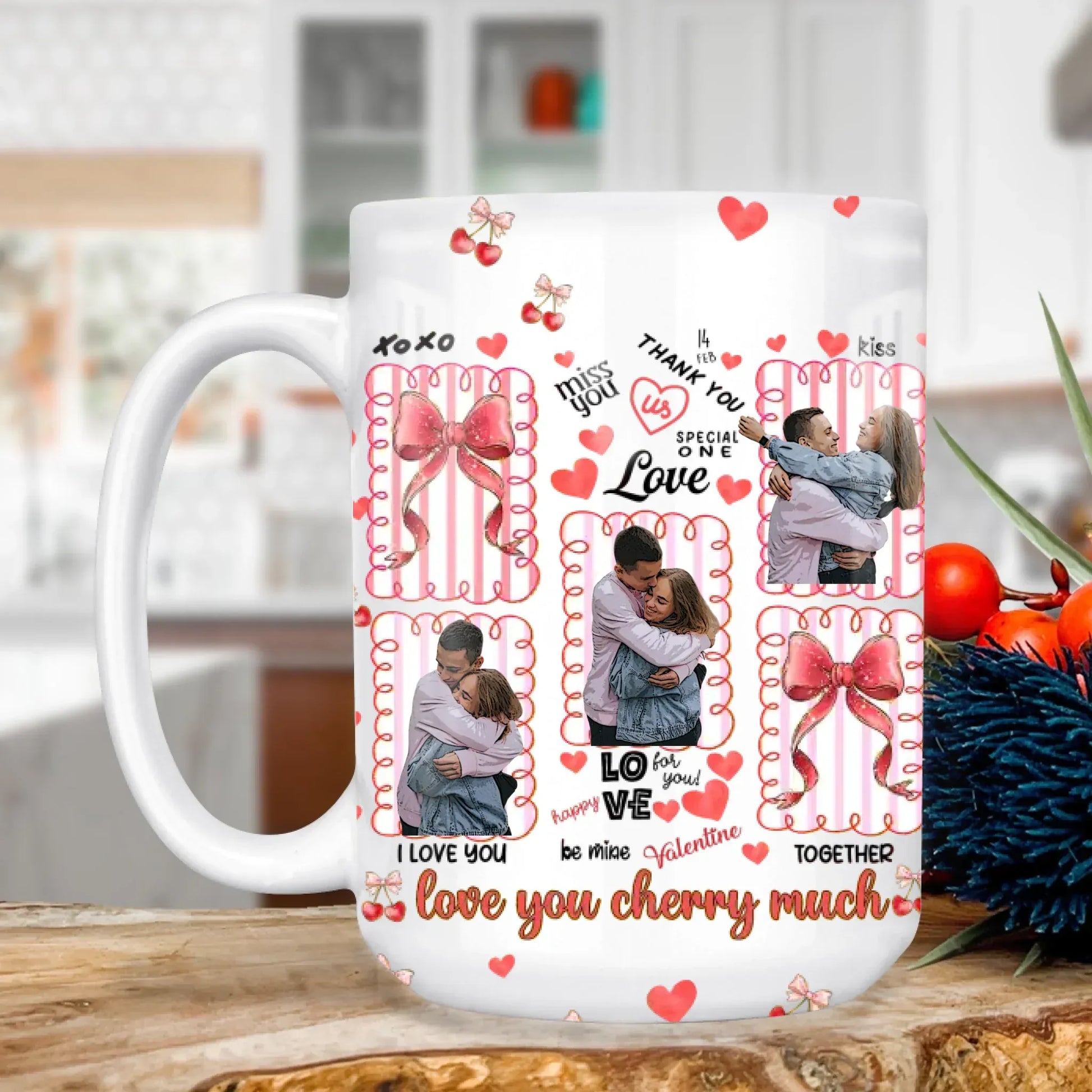 Personalized Mugs MUG - TD / WHITE / 15oz I Love You Cherry Much - Personalized Couple Custom Ceramic Mug
