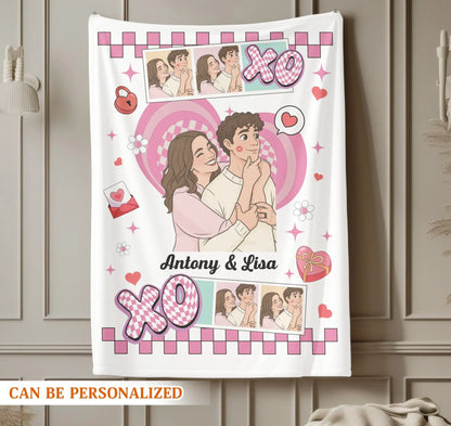 Personalized Blankets Me And You, Lost In A Dreamy Cartoon World - Personalized Couple Custom Blanket