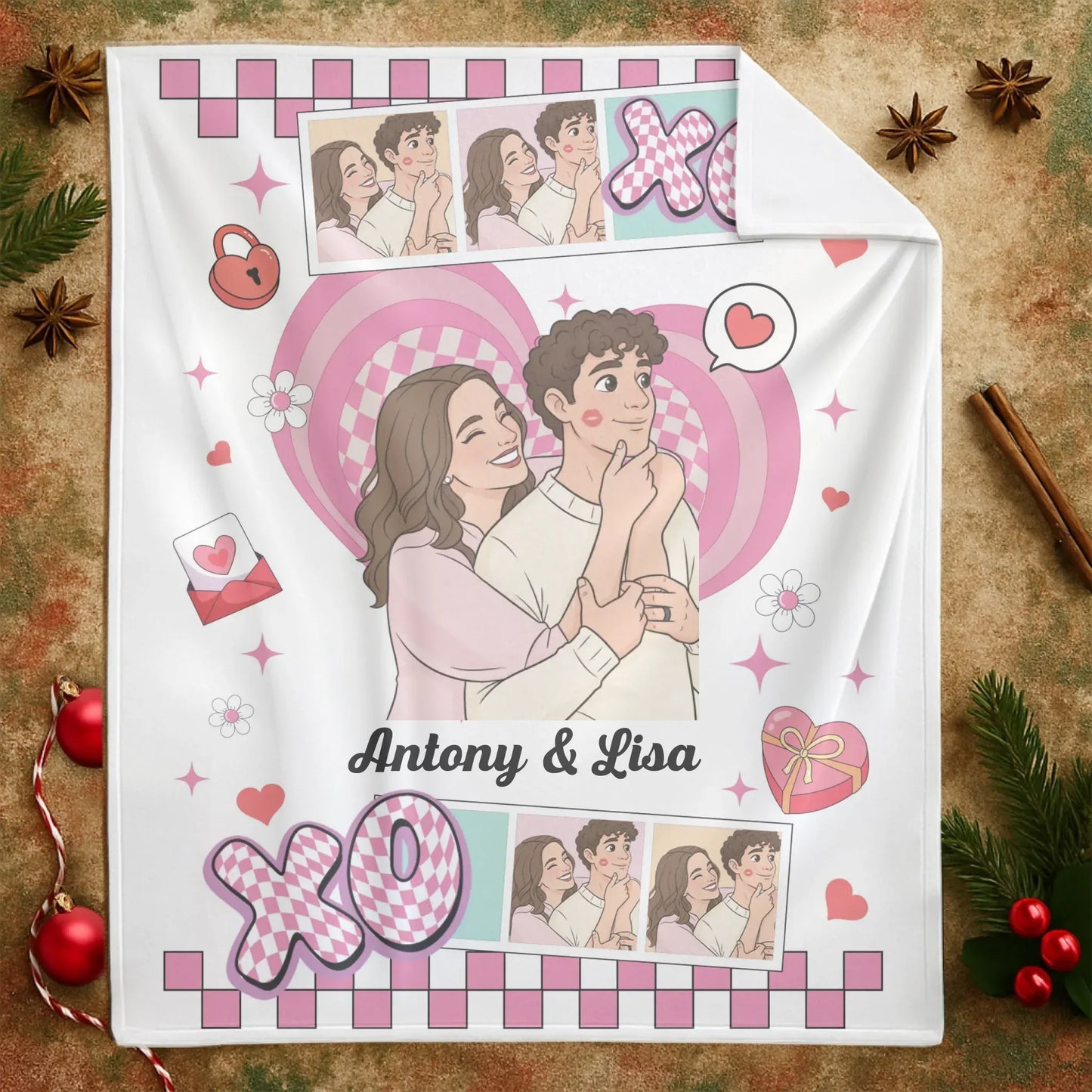 Personalized Blankets Me And You, Lost In A Dreamy Cartoon World - Personalized Couple Custom Blanket