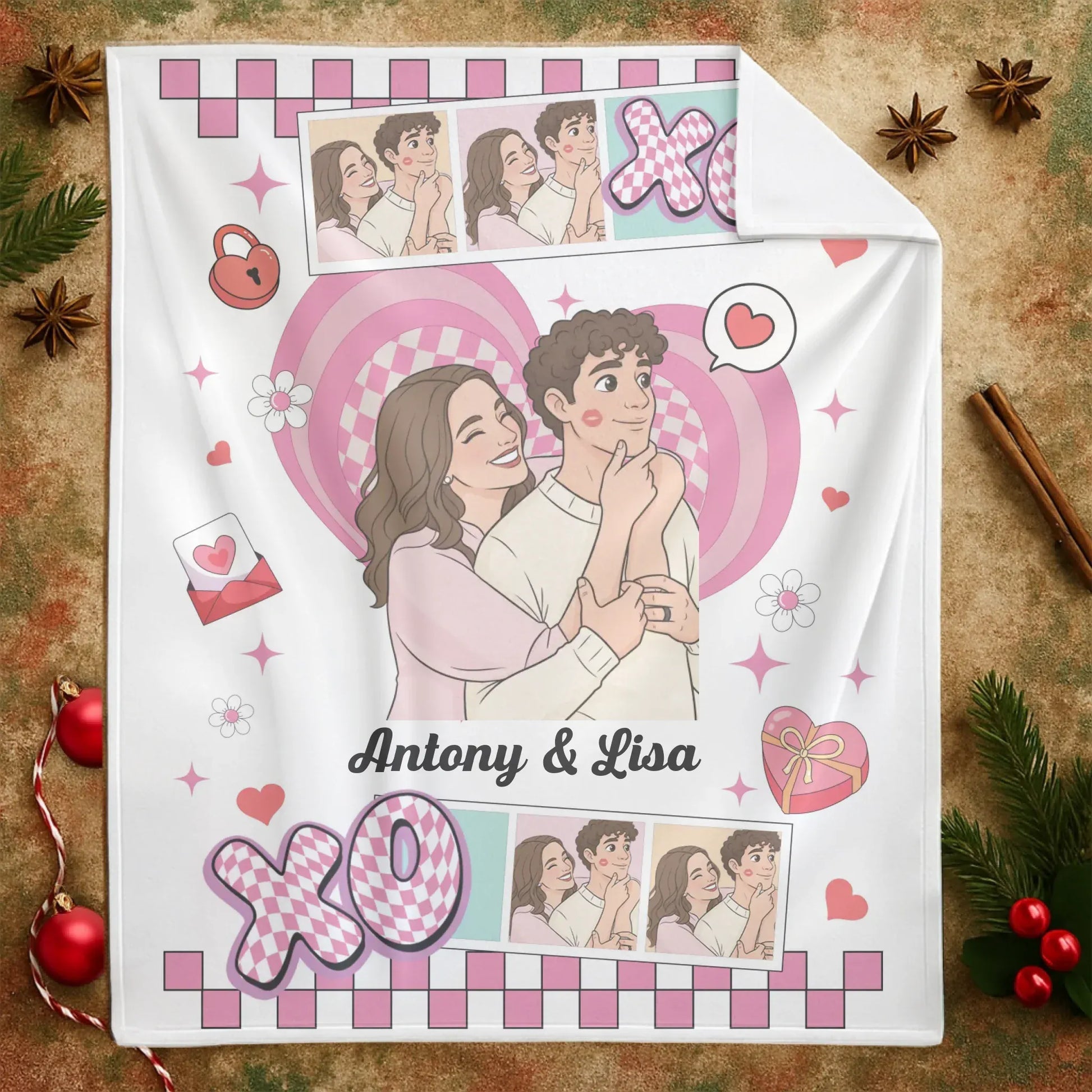 Personalized Blankets Me And You, Lost In A Dreamy Cartoon World - Personalized Couple Custom Blanket