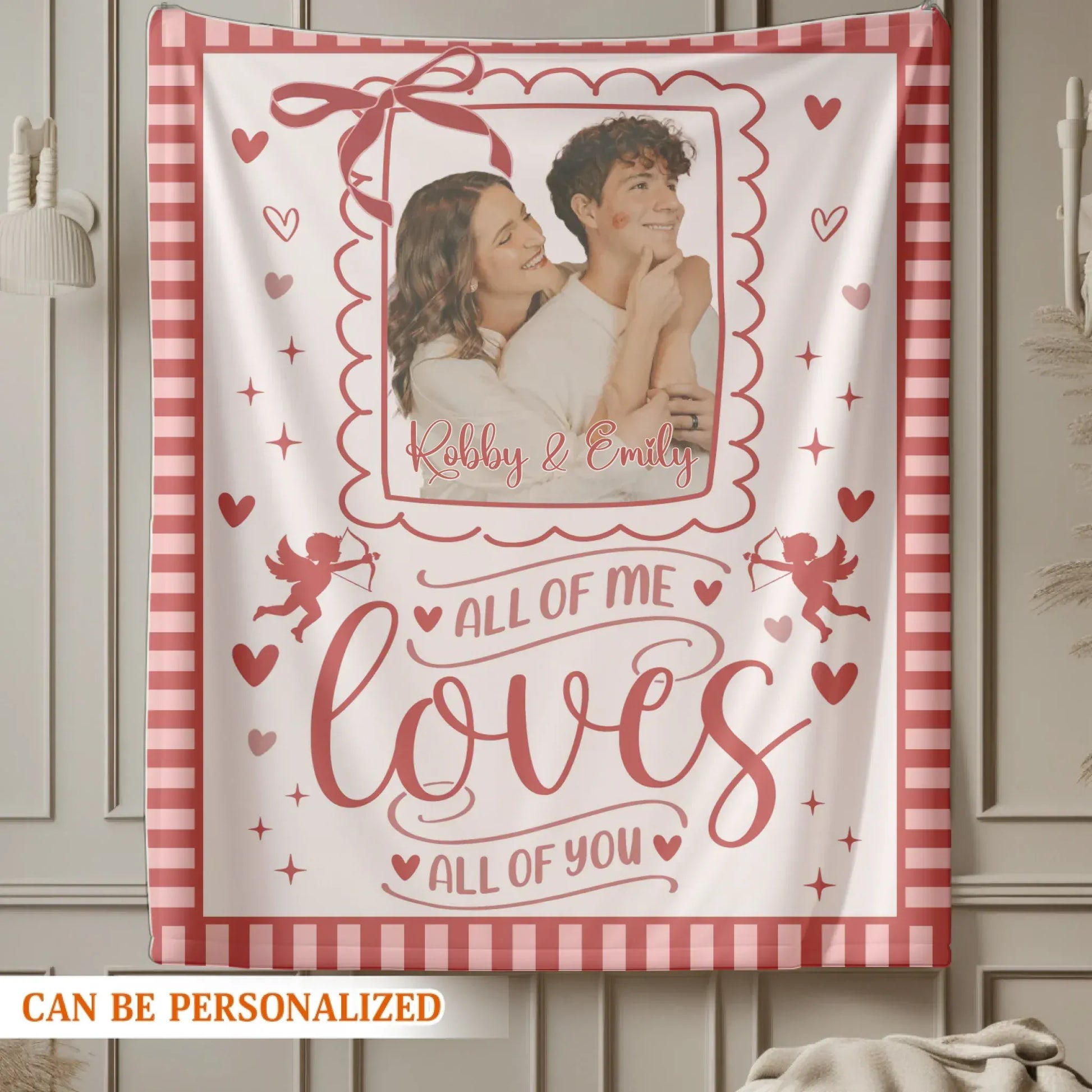 Personalized Blankets All Of Me Love All Of You - Personalized Couple Photo Custom Blanket