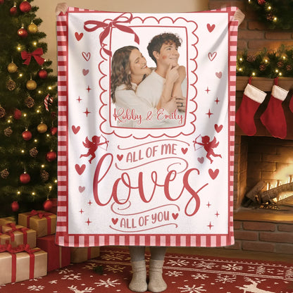 Personalized Blankets Blanket - TD / White / 30x40in / 76x101cm All Of Me Love All Of You - Personalized Couple Photo Custom Blanket