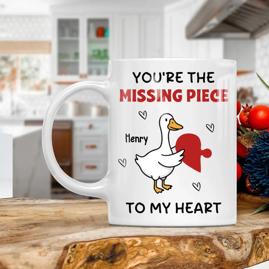 Personalized Mugs MUG - TD / WHITE / 11oz You're The Missing Piece To My Heart - Personalized Couple Custom Ceramic Mug