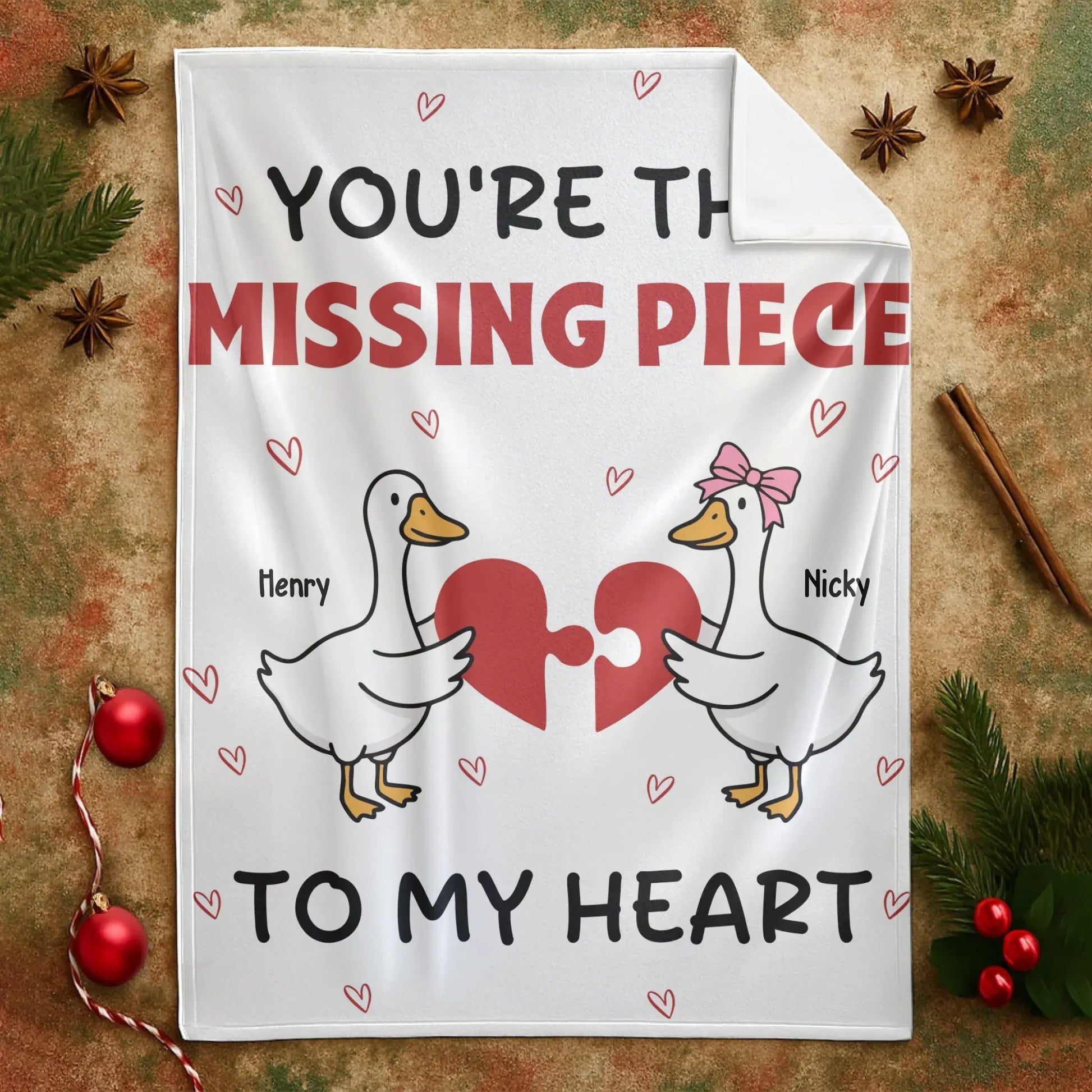 Personalized Blankets You're The Missing Piece To My Heart - Personalized Couple Custom Blanket