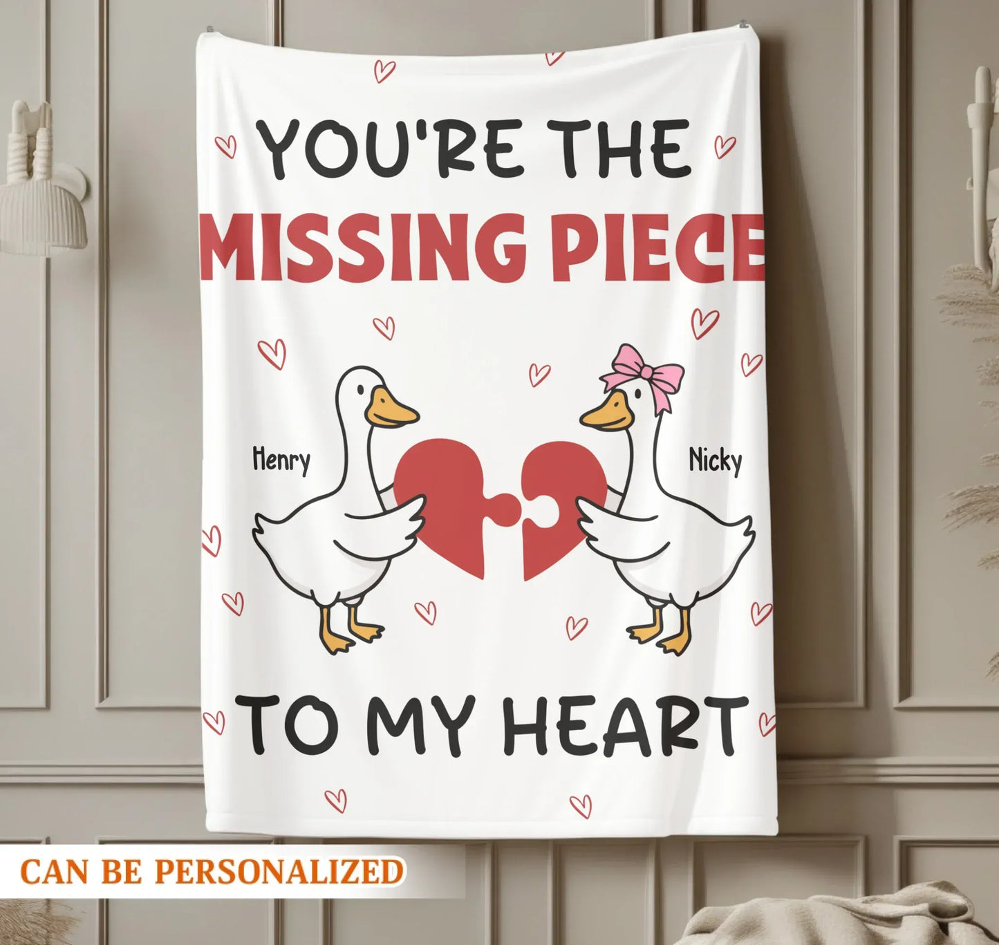 Personalized Blankets You're The Missing Piece To My Heart - Personalized Couple Custom Blanket