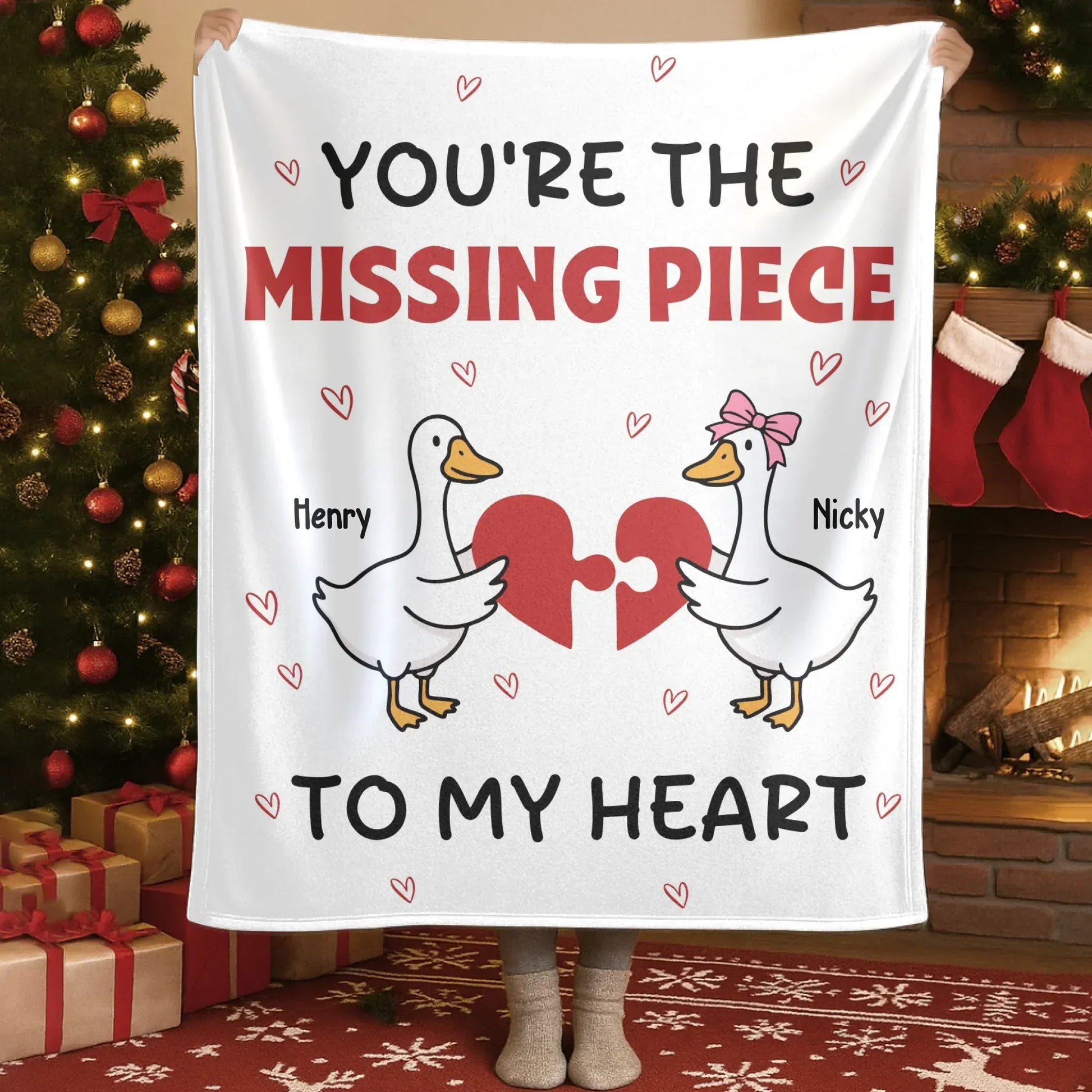 Personalized Blankets You're The Missing Piece To My Heart - Personalized Couple Custom Blanket
