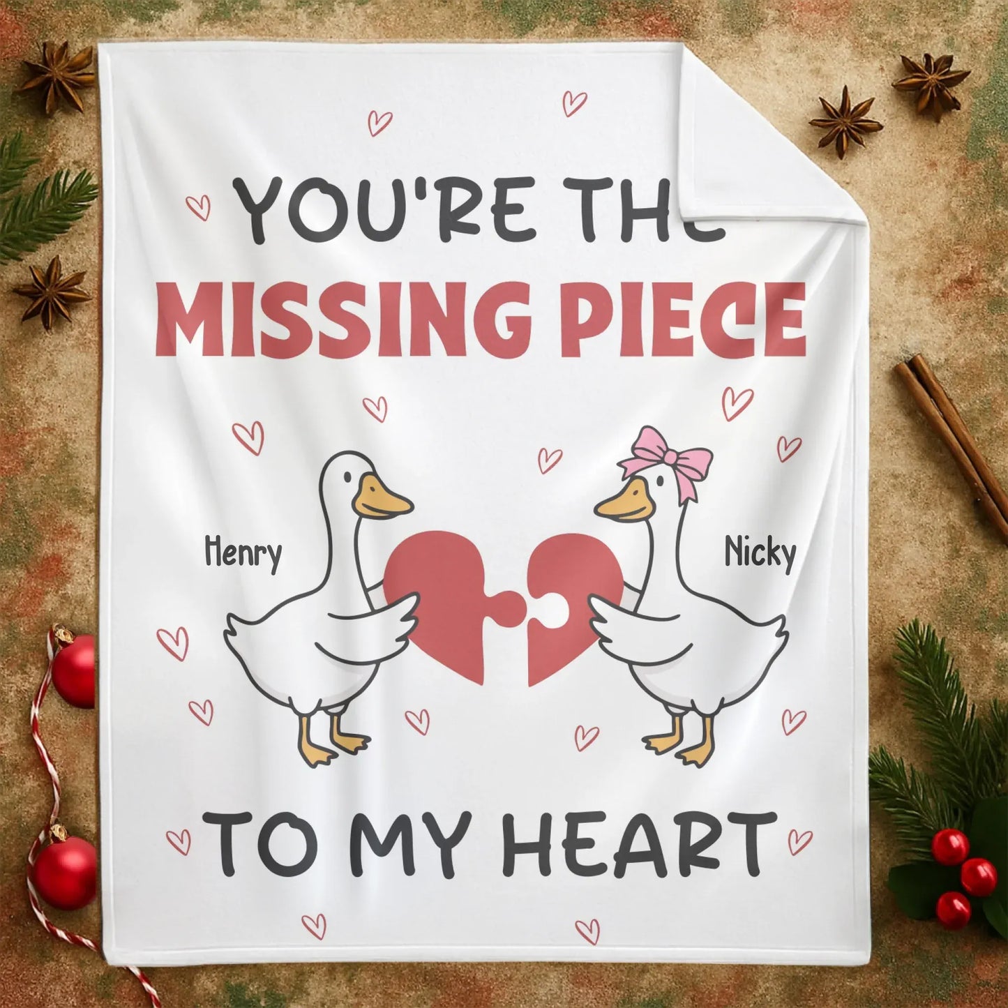 Personalized Blankets You're The Missing Piece To My Heart - Personalized Couple Custom Blanket