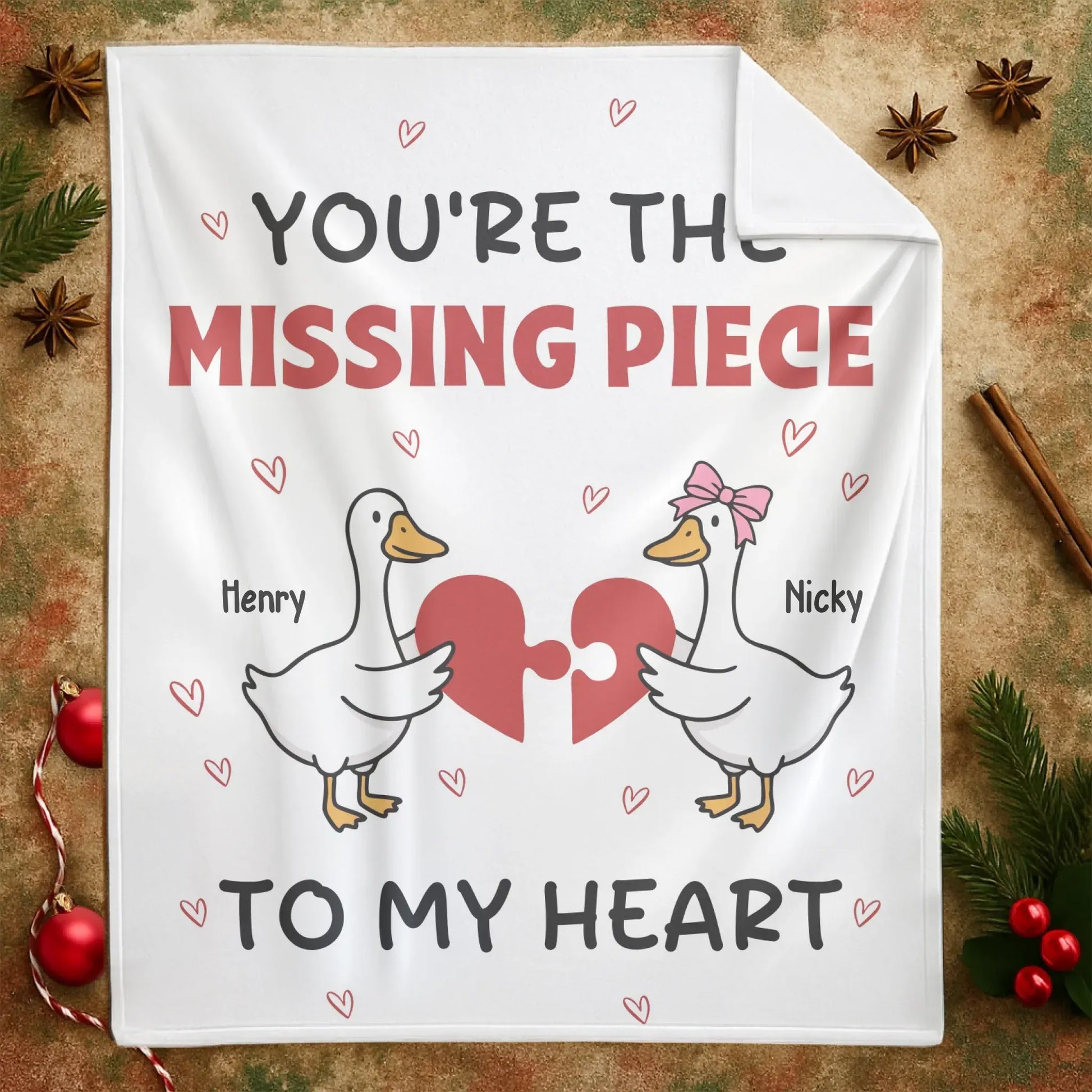 Personalized Blankets You're The Missing Piece To My Heart - Personalized Couple Custom Blanket