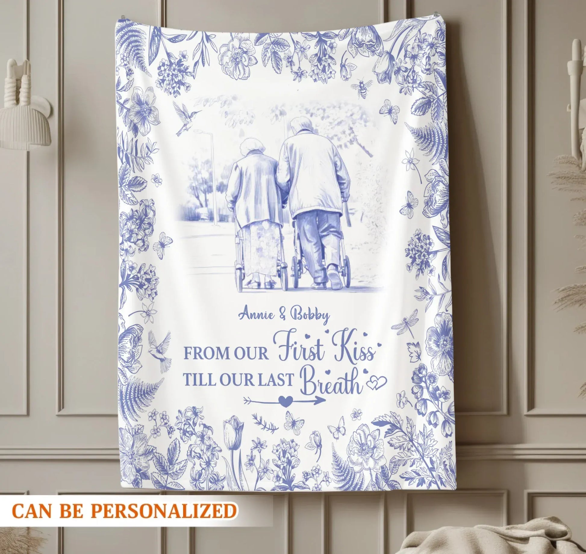 Personalized Blankets From Our First Kiss Till Our Last Breath - Personalized Couple Photo Custom Blanket