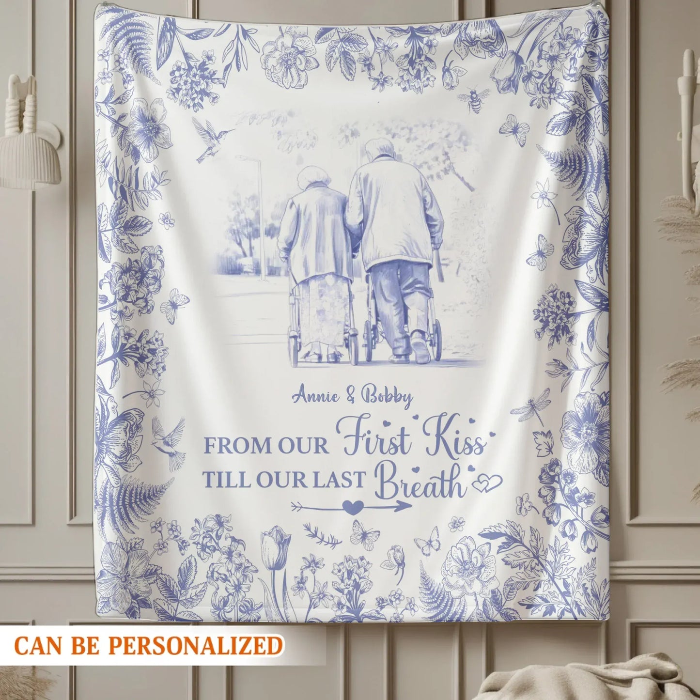 Personalized Blankets From Our First Kiss Till Our Last Breath - Personalized Couple Photo Custom Blanket