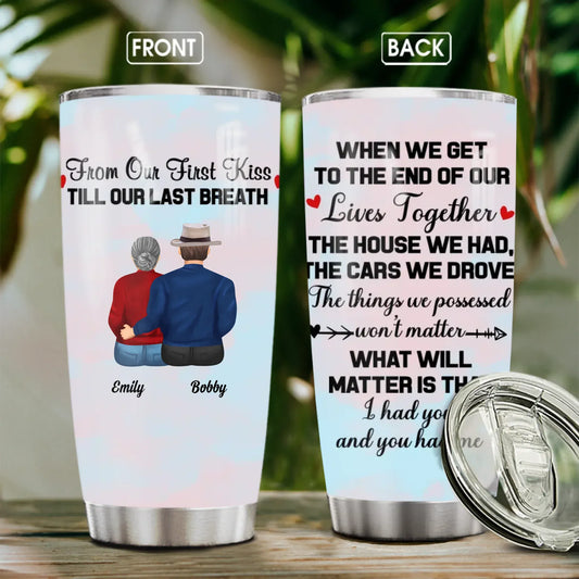 Personalized Tumblers TUMBLER - TD / WHITE / 20oz When We Get To The End Of Lives Together - Personalized Couple Custom Tumbler
