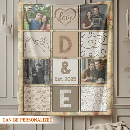 Personalized Blankets In All The World, There Is No Heart For Me Like Yours - Personalized Couple Photo Custom Blanket