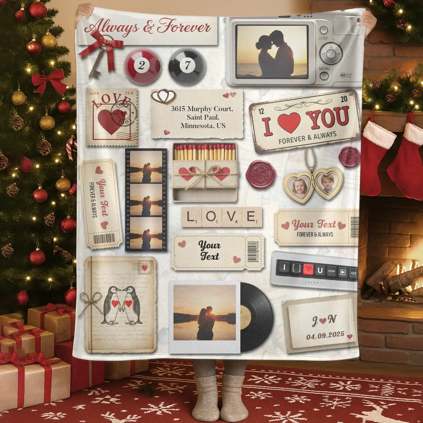 Personalized Blankets I Love You Always And Forever - Personalized Couple Photo Custom Blanket